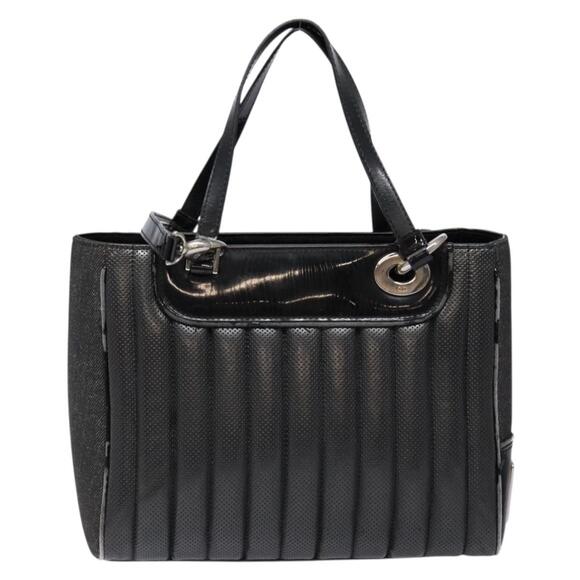 DIOR Montaigne Hand Bag Canvas Leather Black Silver - Picture 3 of 13